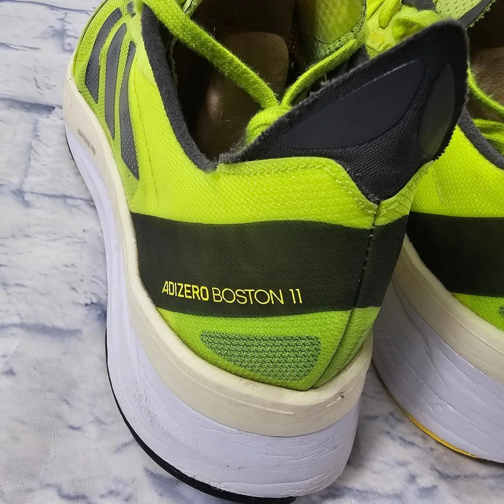 Adidas Adizero Boston 11 Running Shoes Mens 9 Solar Yellow Night Metallic GX6650